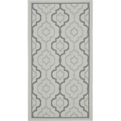 Safavieh Contemporary Indoor/Outdoor Woven Area Rug, Courtyard Collection, CY7938, in Light Grey & Anthracite, 79 X 152 cm