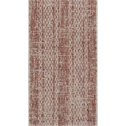 Safavieh Contemporary Indoor/Outdoor Woven Area Rug, Courtyard Collection, CY8736, in Light Beige & Terracotta, 79 X 152 cm