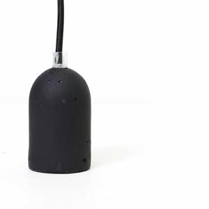 LEDS Light Fitting E27 beton zwart snoer 2 meter zwart handpainted Farrow -Ball Black mat