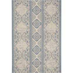 Safavieh Transitional Indoor/Outdoor Woven Area Rug, Beachhouse Collection, BHS174, in Blue & Creme, 91 X 152 cm