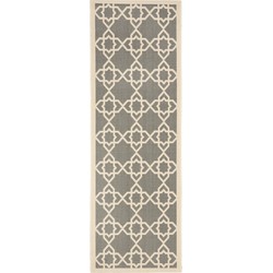 Safavieh Contemporary Indoor/Outdoor Woven Area Rug, Courtyard Collection, CY6032, in Grey & Beige, 69 X 201 cm