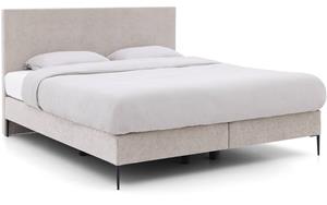 Goossens Boxspring Ease One Incl. Matras, Vlak 180 x 200 cm (=2x 90 x 200 cm) met hoofdbord + 2x matras shapes 1