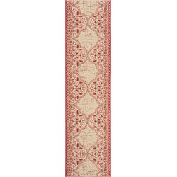 Safavieh Transitional Indoor/Outdoor Woven Area Rug, Beachhouse Collection, BHS174, in Red & Creme, 61 X 244 cm