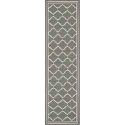 Safavieh Trellis Indoor/Outdoor Woven Area Rug, Courtyard Collection, CY6889, in Grey & Beige, 69 X 244 cm