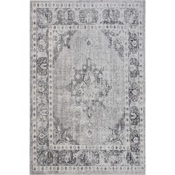 Safavieh Bright & Modern Indoor/Outdoor Woven Area Rug, Montage Collection, MTG308, in Grey & Ivory, 91 X 152 cm