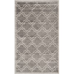 Safavieh Trellis Indoor/Outdoor Woven Area Rug, Amherst Collection, AMT412, in Grey & Light Grey, 91 X 152 cm