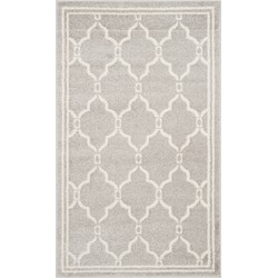 Safavieh Trellis Indoor/Outdoor Woven Area Rug, Amherst Collection, AMT414, in Light Grey & Ivory, 91 X 152 cm