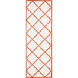 Safavieh Trellis Indoor/Outdoor Woven Area Rug, Amherst Collection, AMT421, in Beige & Orange, 69 X 213 cm