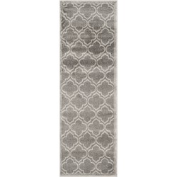 Safavieh Trellis Indoor/Outdoor Woven Area Rug, Amherst Collection, AMT412, in Grey & Light Grey, 69 X 213 cm