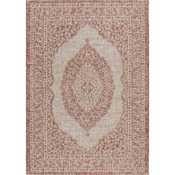 Safavieh Contemporary Indoor/Outdoor Woven Area Rug, Courtyard Collection, CY8751, in Light Beige & Terracotta, 122 X 170 cm