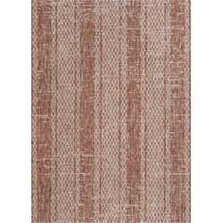 Safavieh Contemporary Indoor/Outdoor Woven Area Rug, Courtyard Collection, CY8736, in Light Beige & Terracotta, 122 X 170 cm