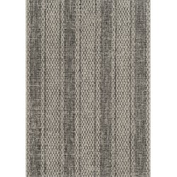 Safavieh Contemporary Indoor/Outdoor Woven Area Rug, Courtyard Collection, CY8736, in Light Grey & Black, 122 X 170 cm