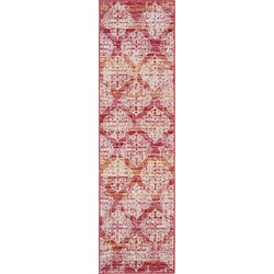 Safavieh Bright & Modern Indoor/Outdoor Woven Area Rug, Montage Collection, MTG182, in Pink & Multi, 69 X 244 cm