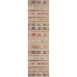 Safavieh Bright & Modern Indoor/Outdoor Woven Area Rug, Montage Collection, MTG238, in Taupe & Multi, 69 X 244 cm