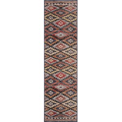 Safavieh Bright & Modern Indoor/Outdoor Woven Area Rug, Montage Collection, MTG246, in Rust & Multi, 69 X 244 cm