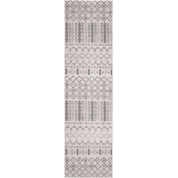 Safavieh Bright & Modern Indoor/Outdoor Woven Area Rug, Montage Collection, MTG366, in Grey & Charcoal, 69 X 244 cm