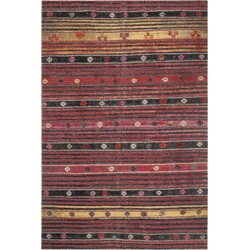 Safavieh Bright & Modern Indoor/Outdoor Woven Area Rug, Montage Collection, MTG217, in Rust & Multi, 122 X 183 cm
