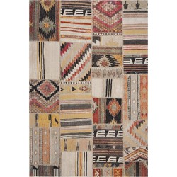 Safavieh Bright & Modern Indoor/Outdoor Woven Area Rug, Montage Collection, MTG223, in Taupe & Multi, 122 X 183 cm
