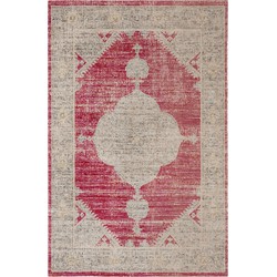 Safavieh Bright & Modern Indoor/Outdoor Woven Area Rug, Montage Collection, MTG373, in Rose & Grey, 122 X 183 cm