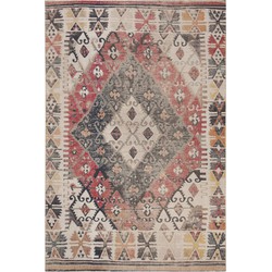 Safavieh Bright & Modern Indoor/Outdoor Woven Area Rug, Montage Collection, MTG236, in Rust & Multi, 122 X 183 cm