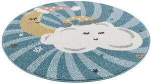 Carpet City Vloerkleed voor de kinderkamer Anime9380 Vloerkleed maan, wolken, sterren, zachte pool