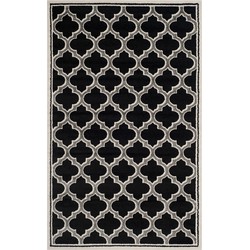 Safavieh Trellis Indoor/Outdoor Woven Area Rug, Amherst Collection, AMT412, in Anthracite & Ivory, 122 X 183 cm