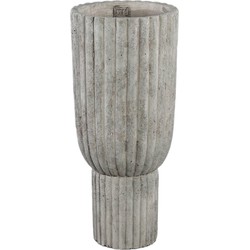 PTMD Collection PTMD Cinne Grey cement ribbed pot on base round M