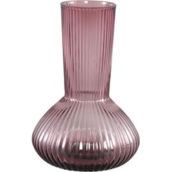 PTMD Collection PTMD Anouk Purple solid glass vase ribbed round low