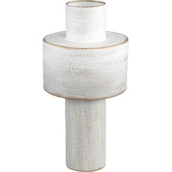 PTMD Collection PTMD Shico White iron vase white wash round L