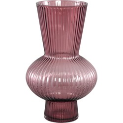 PTMD Collection PTMD Anouk Purple solid glass vase ribbed round taps