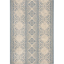 Safavieh Transitional Indoor/Outdoor Woven Area Rug, Beachhouse Collection, BHS174, in Blue & Creme, 160 X 229 cm