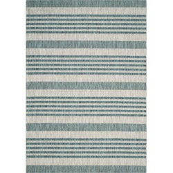 Safavieh Contemporary Indoor/Outdoor Woven Area Rug, Courtyard Collection, CY8062, in Grey & Blue, 160 X 231 cm