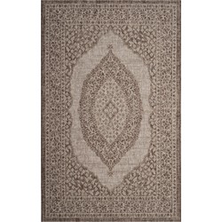 Safavieh Contemporary Indoor/Outdoor Woven Area Rug, Courtyard Collection, CY8751, in Light Beige & Light Brown, 160 X 231 cm
