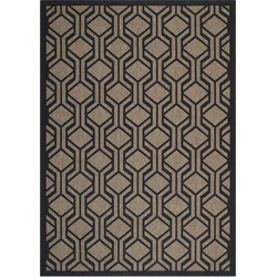 Safavieh Contemporary Indoor/Outdoor Woven Area Rug, Courtyard Collection, CY6114, in Brown & Black, 160 X 231 cm