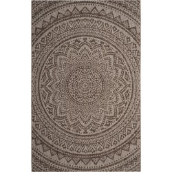 Safavieh Contemporary Indoor/Outdoor Woven Area Rug, Courtyard Collection, CY8734, in Light Beige & Light Brown, 160 X 231 cm