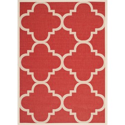 Safavieh Trellis Indoor/Outdoor Woven Area Rug, Courtyard Collection, CY6243, in Red, 160 X 231 cm
