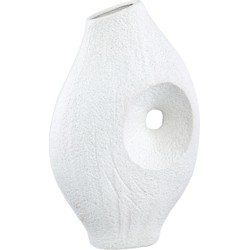 PTMD Collection PTMD Fabiol White ceramic organic pot with hole