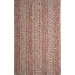 Safavieh Contemporary Indoor/Outdoor Woven Area Rug, Courtyard Collection, CY8736, in Light Beige & Terracotta, 160 X 231 cm
