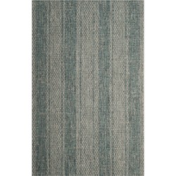 Safavieh Contemporary Indoor/Outdoor Woven Area Rug, Courtyard Collection, CY8736, in Light Grey & Teal, 160 X 231 cm