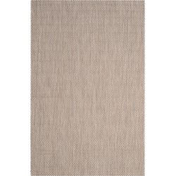 Safavieh Contemporary Indoor/Outdoor Woven Area Rug, Courtyard Collection, CY8521, in Beige & Brown, 160 X 231 cm