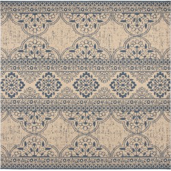 Safavieh Transitional Indoor/Outdoor Woven Area Rug, Beachhouse Collection, BHS174, in Blue & Creme, 201 X 201 cm
