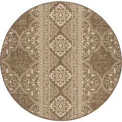Safavieh Transitional Indoor/Outdoor Woven Area Rug, Beachhouse Collection, BHS174, in Cream & Beige, 201 X 201 cm
