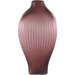 PTMD Collection PTMD Halde Purple solid glass vase ribbed organic high