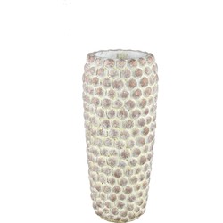 PTMD Collection PTMD Ruis Cream cement dotted pot round high L