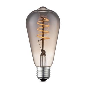 Light depot - LED lamp Drop Spiral E27 4W dimbaar - smoke - Outlet