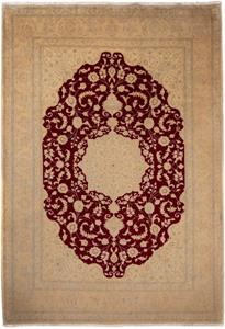 Morgenland Hoogpolige loper Nain bloemmotief rosso scuro 382 x 83 cm Uniek exemplaar met certificaat