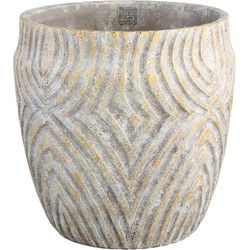 PTMD Collection PTMD Jevan Light Green cement pot print round big L