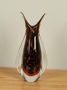 HO-Jeuken Vaas glas bruin/zwart 30 cm, SA-4