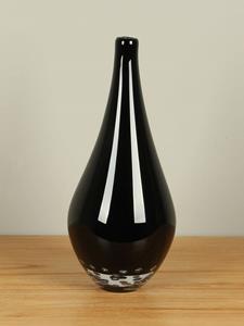 HO-Jeuken Glazen vaas zwart met luchtbelletjes 37 cm, SA-6