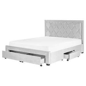 Beliani LIEVIN Bed met opberger Grijs 160x200